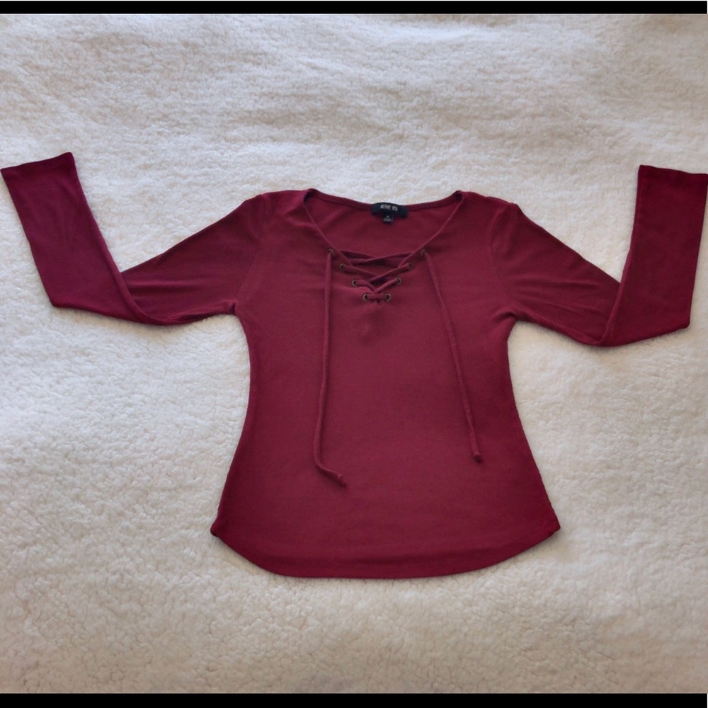 Active USA Maroon Long Sleeve